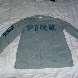 PINK Victoria's Secret blue green long sleeve